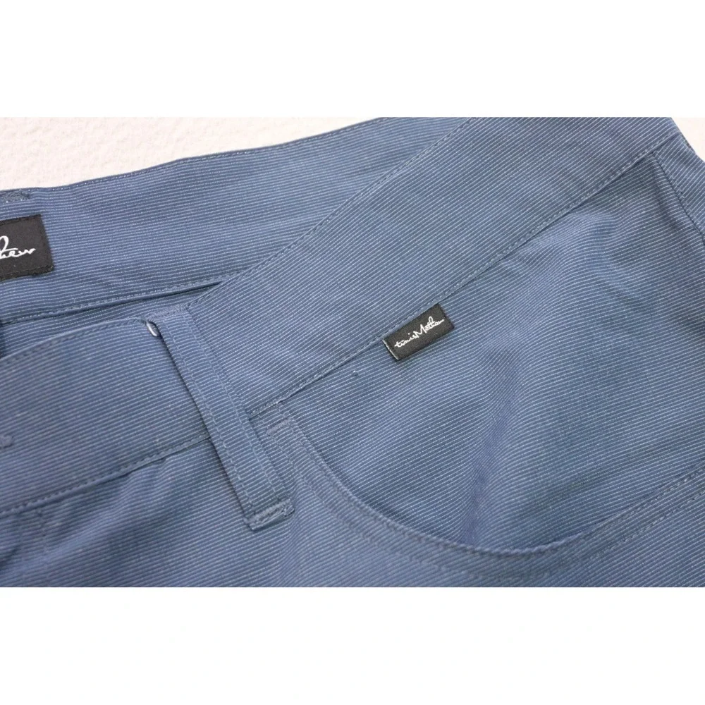 TravisMathew Golf Pants‎ Mens 36 x 32 Blue Wicking Micro Stripe Straight Leg